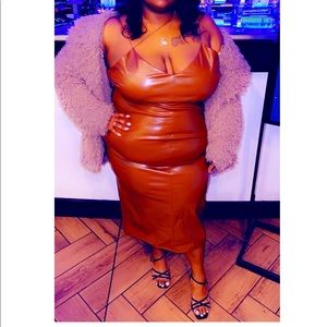 Faux Leather Dress